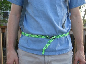 Paracord waist strap in the summer tighter mode
