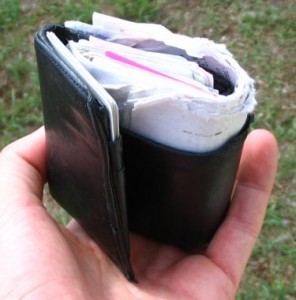 An all too normal bulging wallet carried by men