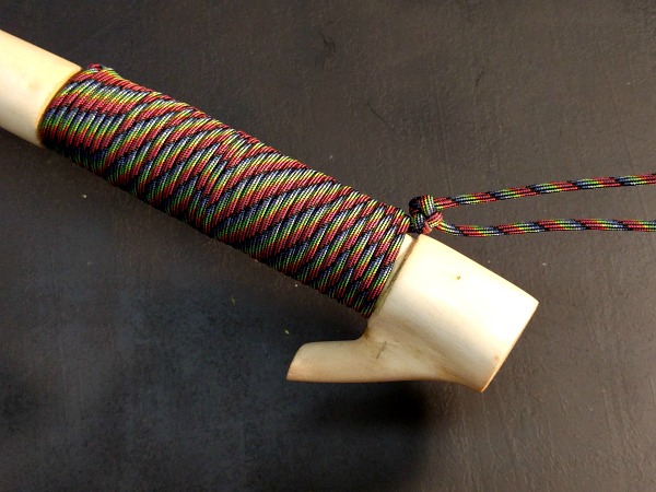 Paracord wrapped hiking stick handle