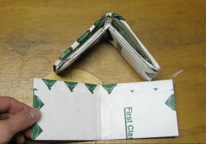 Tyvek wallet from mailing envelope