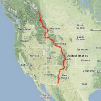 Map of the Tour Divide route from Canada to Mexico
